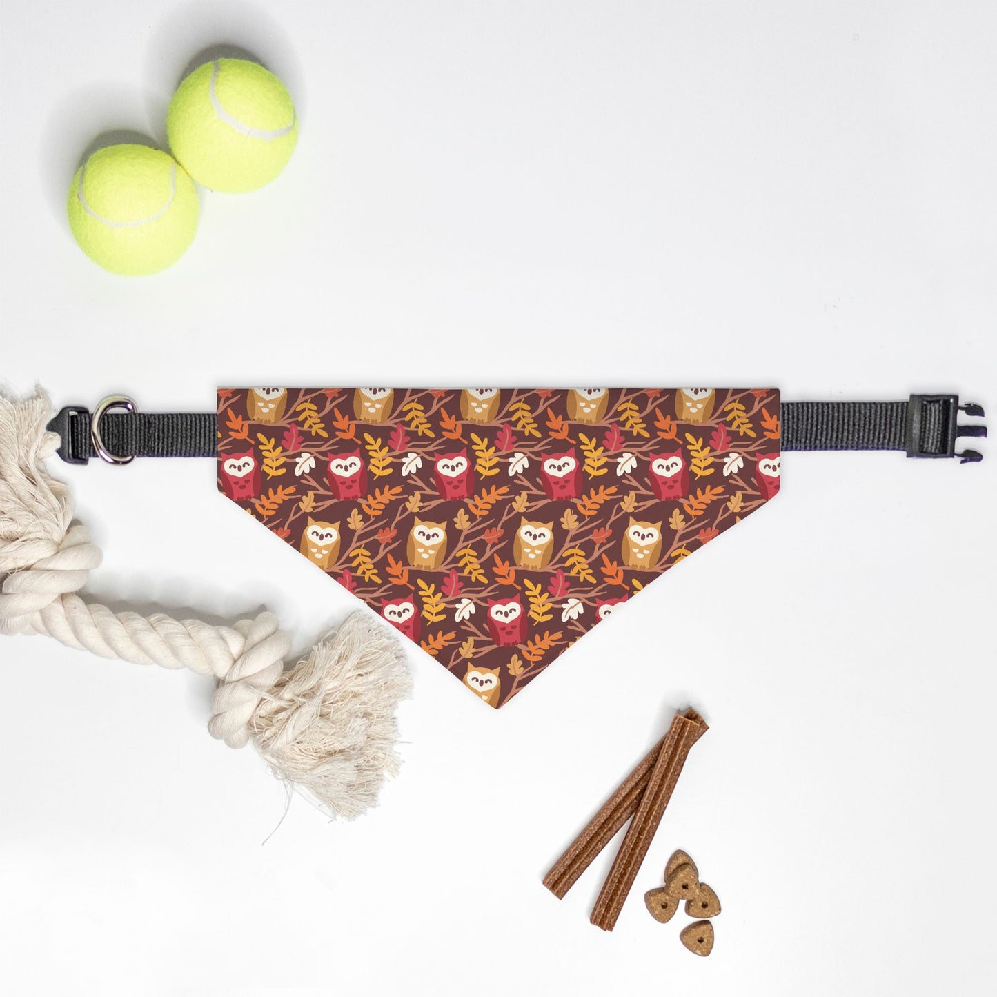 Fall Owls Adjustable Collar Dog Bandana - Apawry Pup