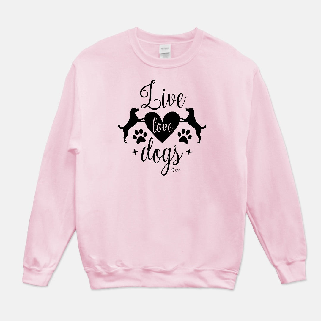 Live Love Dogs Crewneck Sweatshirt - Apawry Pup