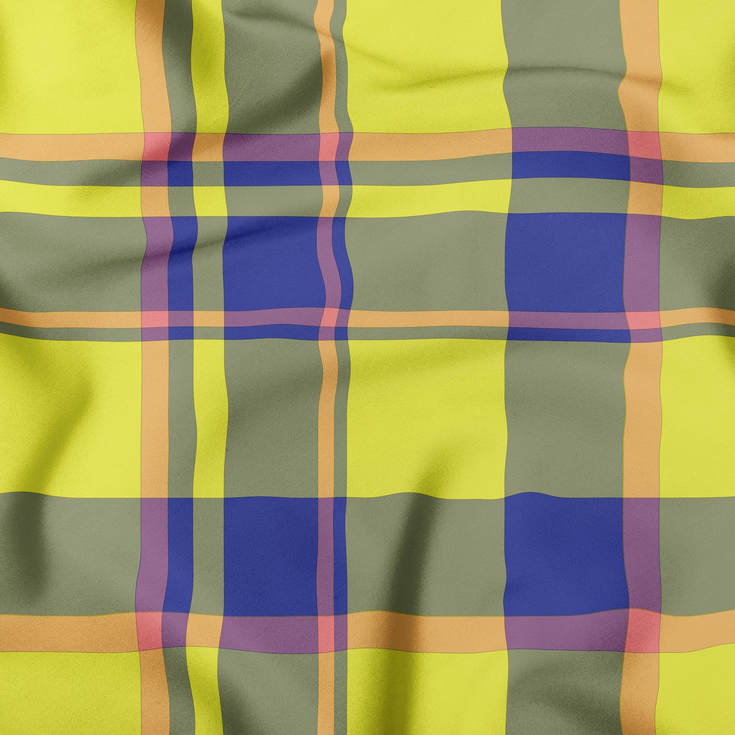 Yellow Blue Pink And Peach Plaid Dog Bandana - Apawry Pup