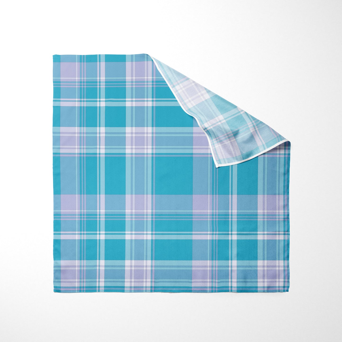 Blue Light Purple And White Plaid Dog Bandana - Apawry Pup