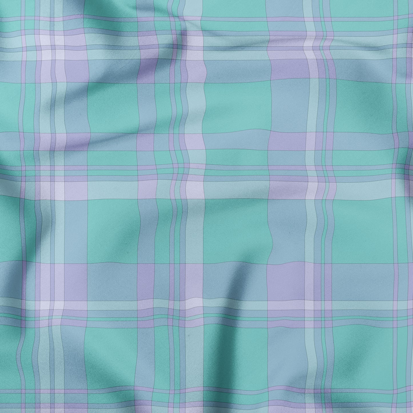 Light Teal Light Purple And White Plaid Dog Bandana - Apawry Pup