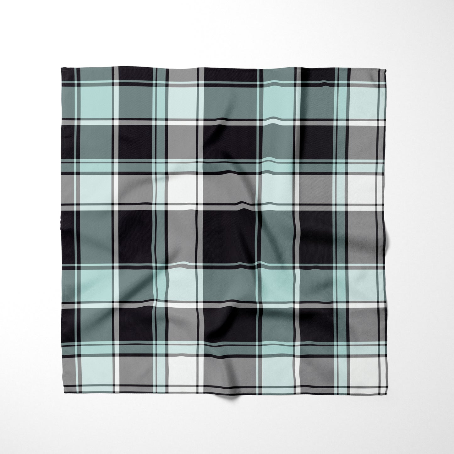 Mint Black And White Plaid Dog Bandana - Apawry Pup