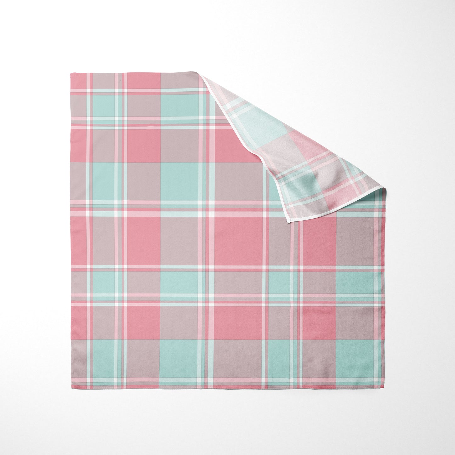 Mint Light Pink And White Plaid Dog Bandana - Apawry Pup