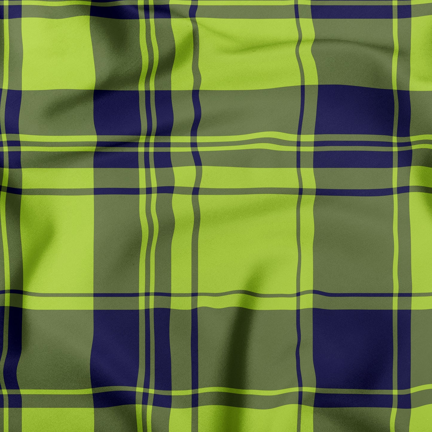 Navy Blue And Lime Green Plaid Dog Bandana - Apawry Pup