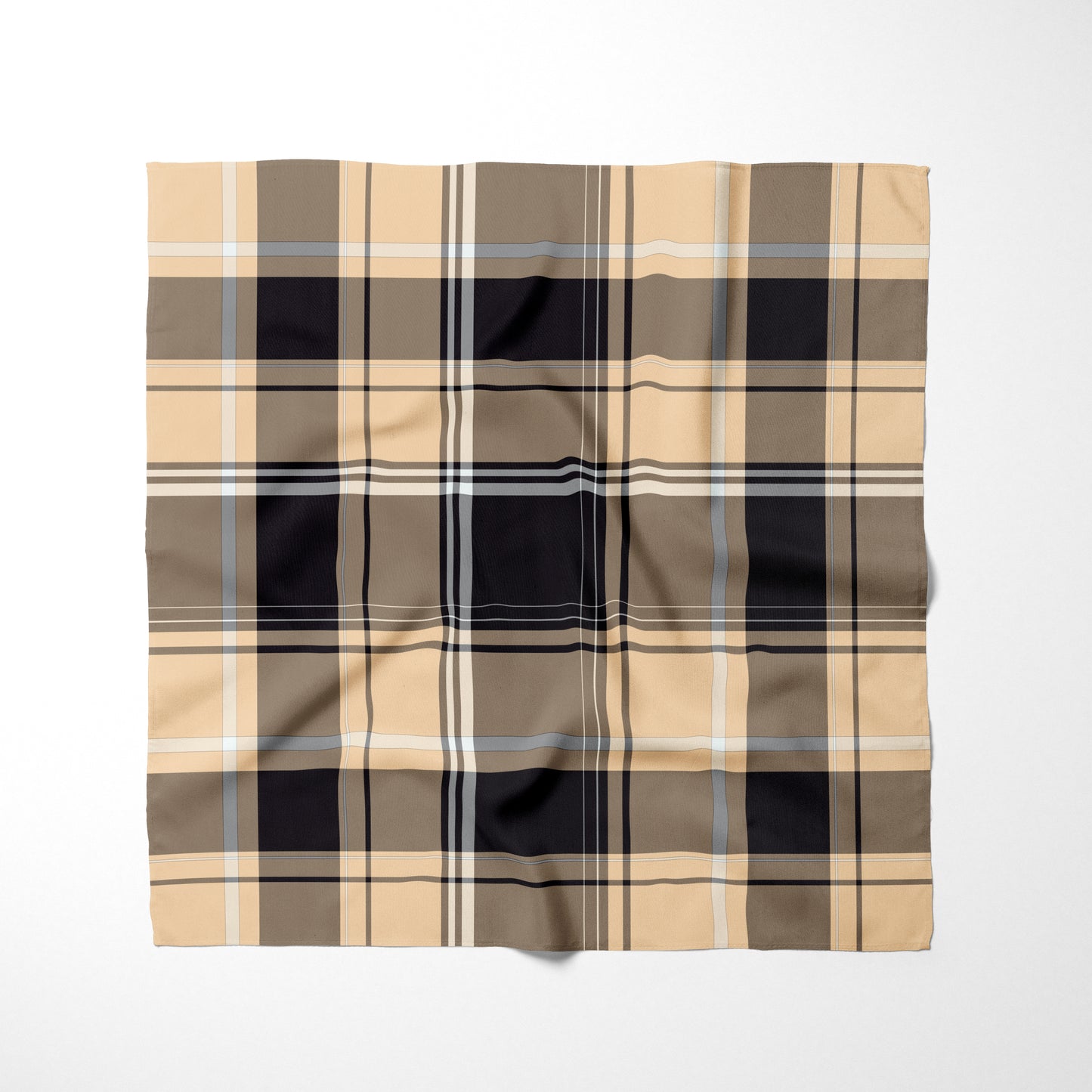 Nude Black And White Plaid Dog Bandana - Apawry Pup