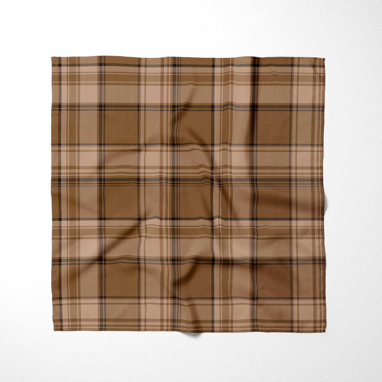 Nude Brown And Dark Brown Plaid Dog Bandana - Apawry Pup