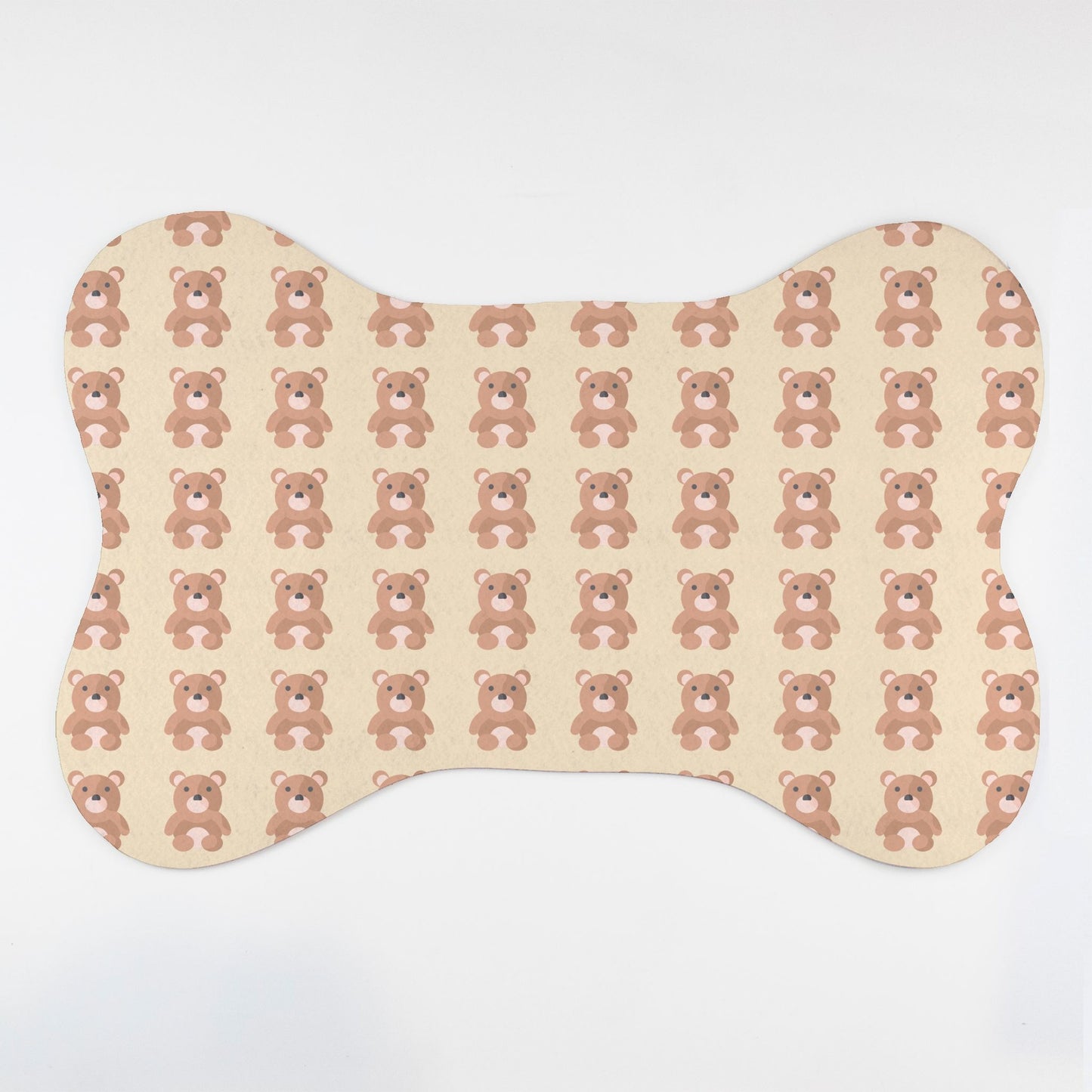 Teddy Bear Patterned Bone Shaped Pet Food Mat - Apawry Pup