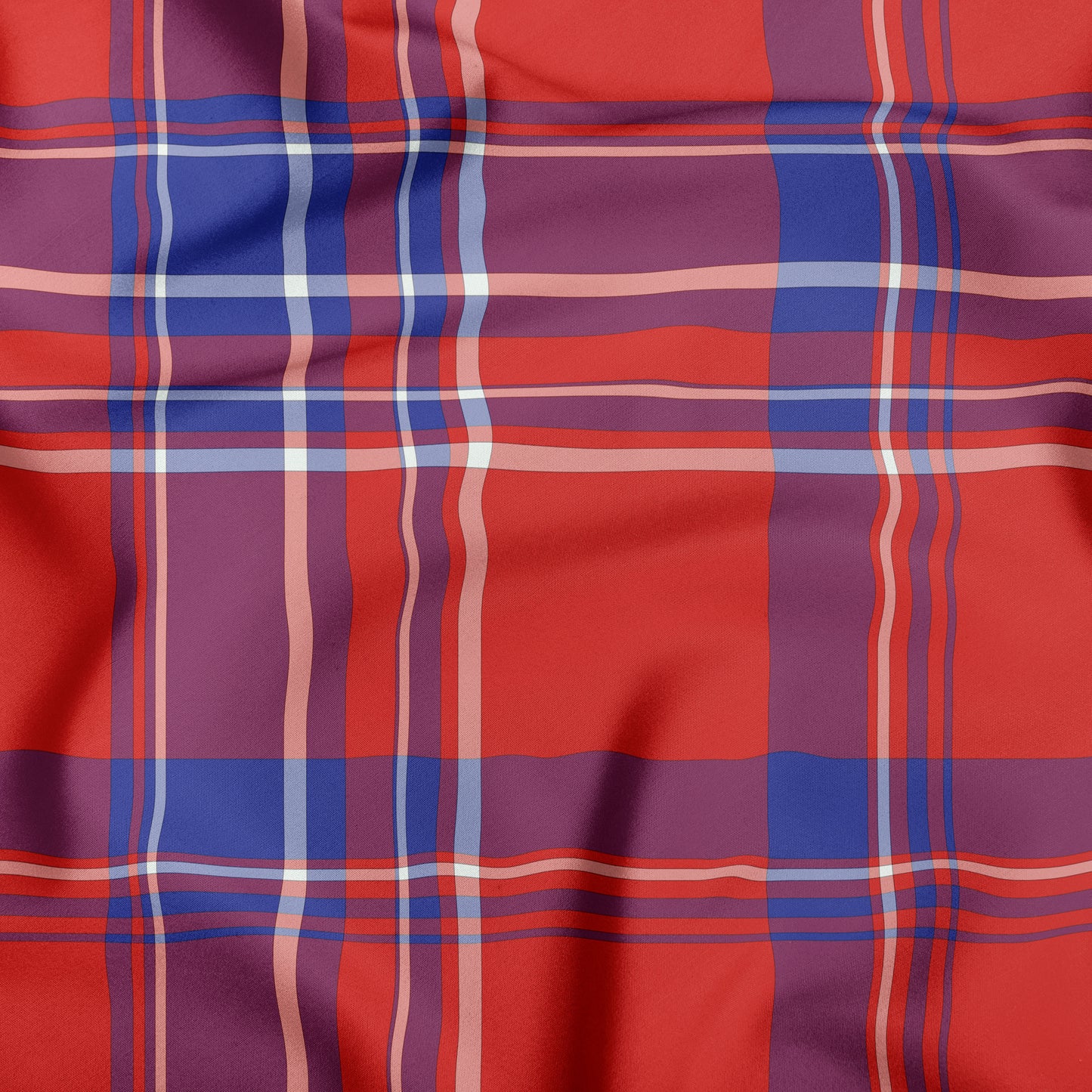 Red Blue Purple And White Plaid Dog Bandana - Apawry Pup