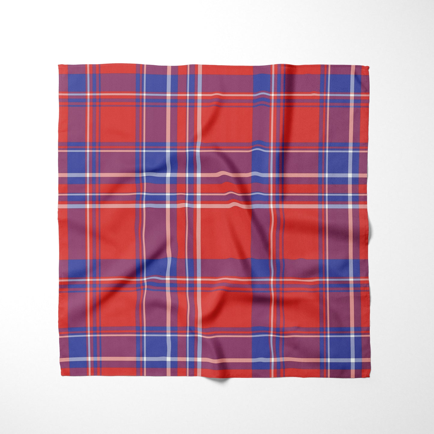 Red Blue Purple And White Plaid Dog Bandana - Apawry Pup