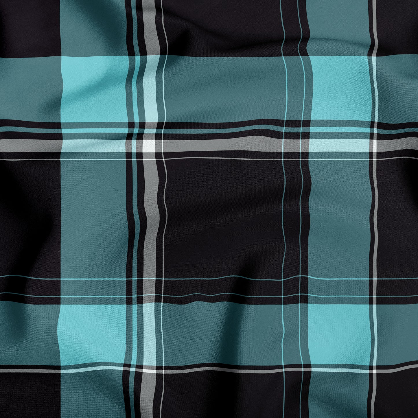 Sky Blue Black And White Plaid Dog Bandana - Apawry Pup