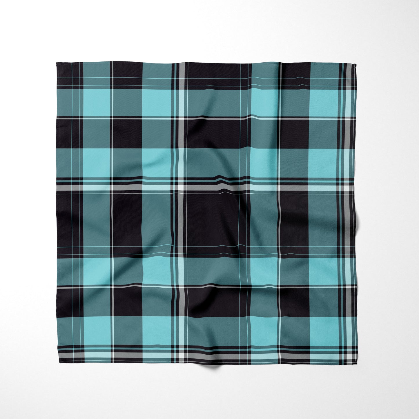 Sky Blue Black And White Plaid Dog Bandana - Apawry Pup