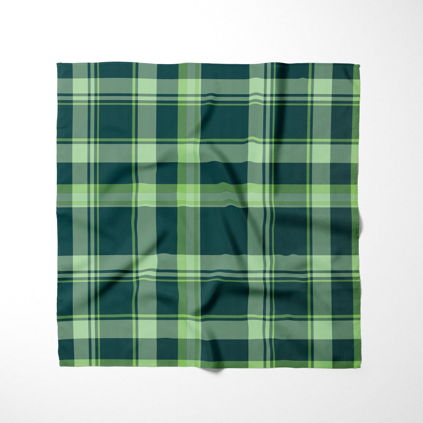 Teal Mint And Lime Green Plaid Dog Bandana - Apawry Pup