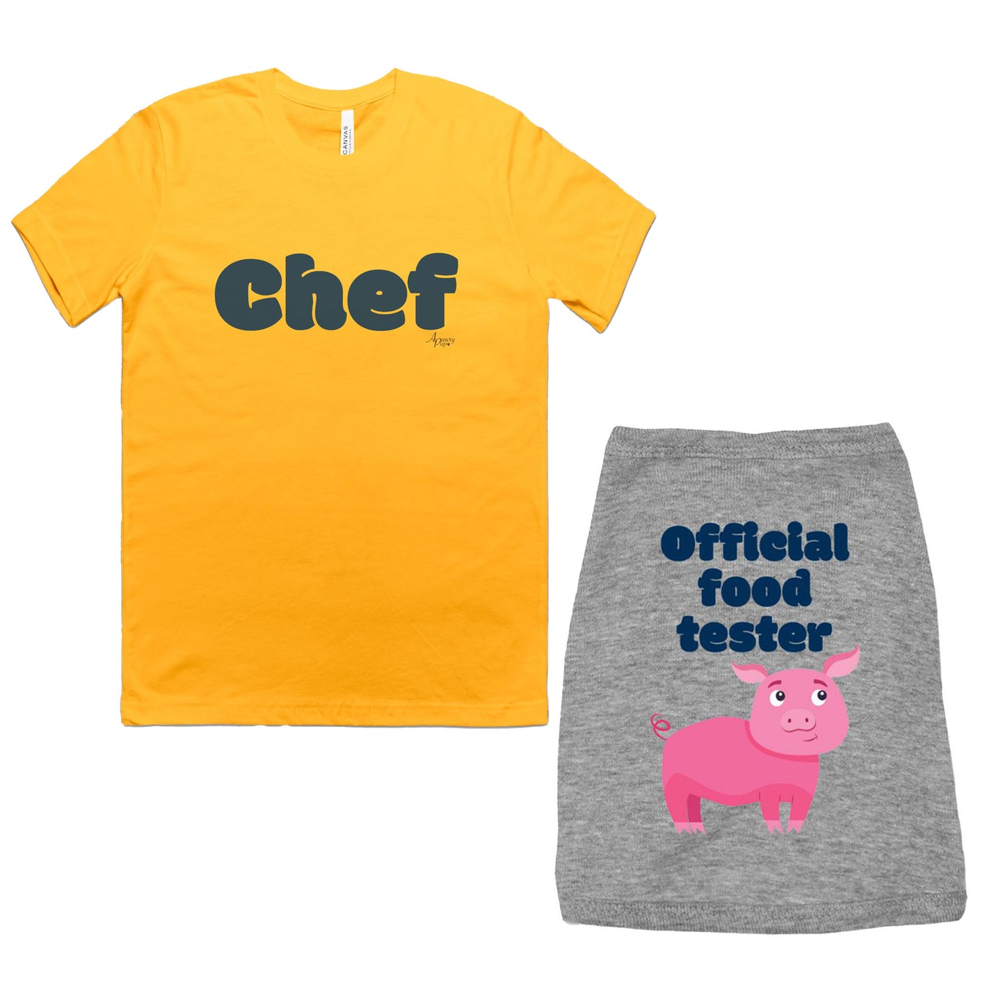 Chef & Official Food Tester Matching Tee Set - Apawry Pup