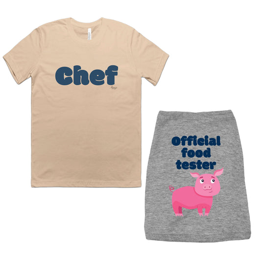 Chef & Official Food Tester Matching Tee Set - Apawry Pup