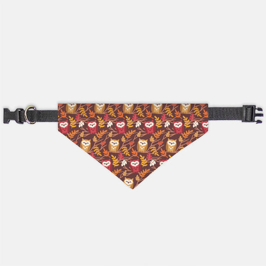 Fall Owls Adjustable Collar Dog Bandana - Apawry Pup