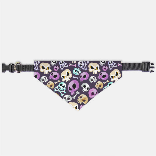 Halloween Skulls Adjustable Collar Dog Bandana - Apawry Pup