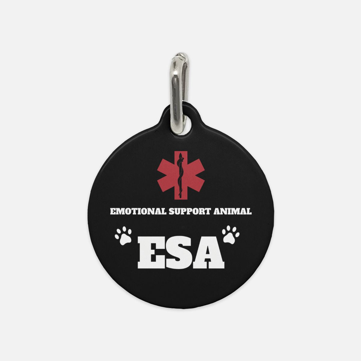 Black White and Red Emotional Support Dog Dog Tag - Apawry Pup