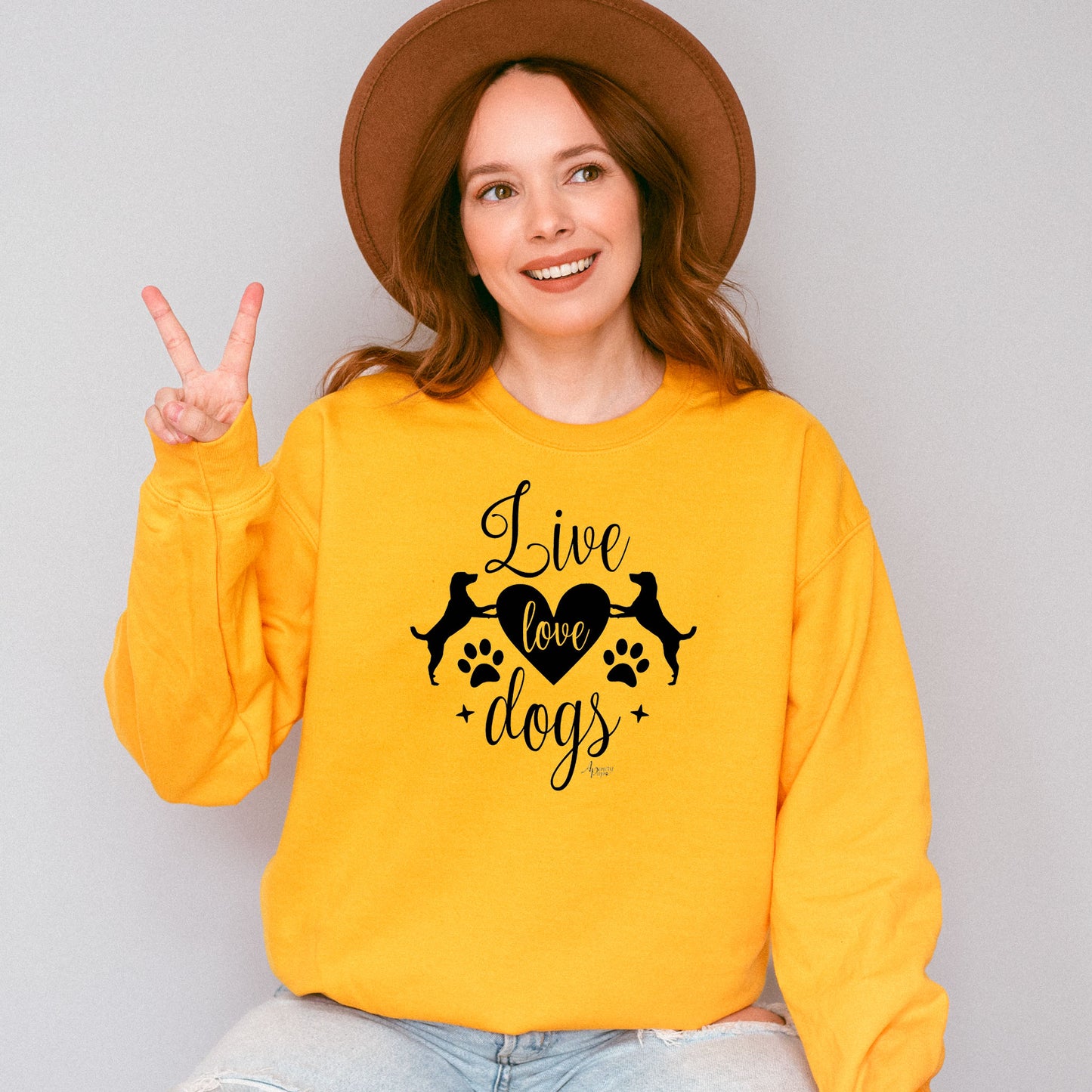 Live Love Dogs Crewneck Sweatshirt - Apawry Pup