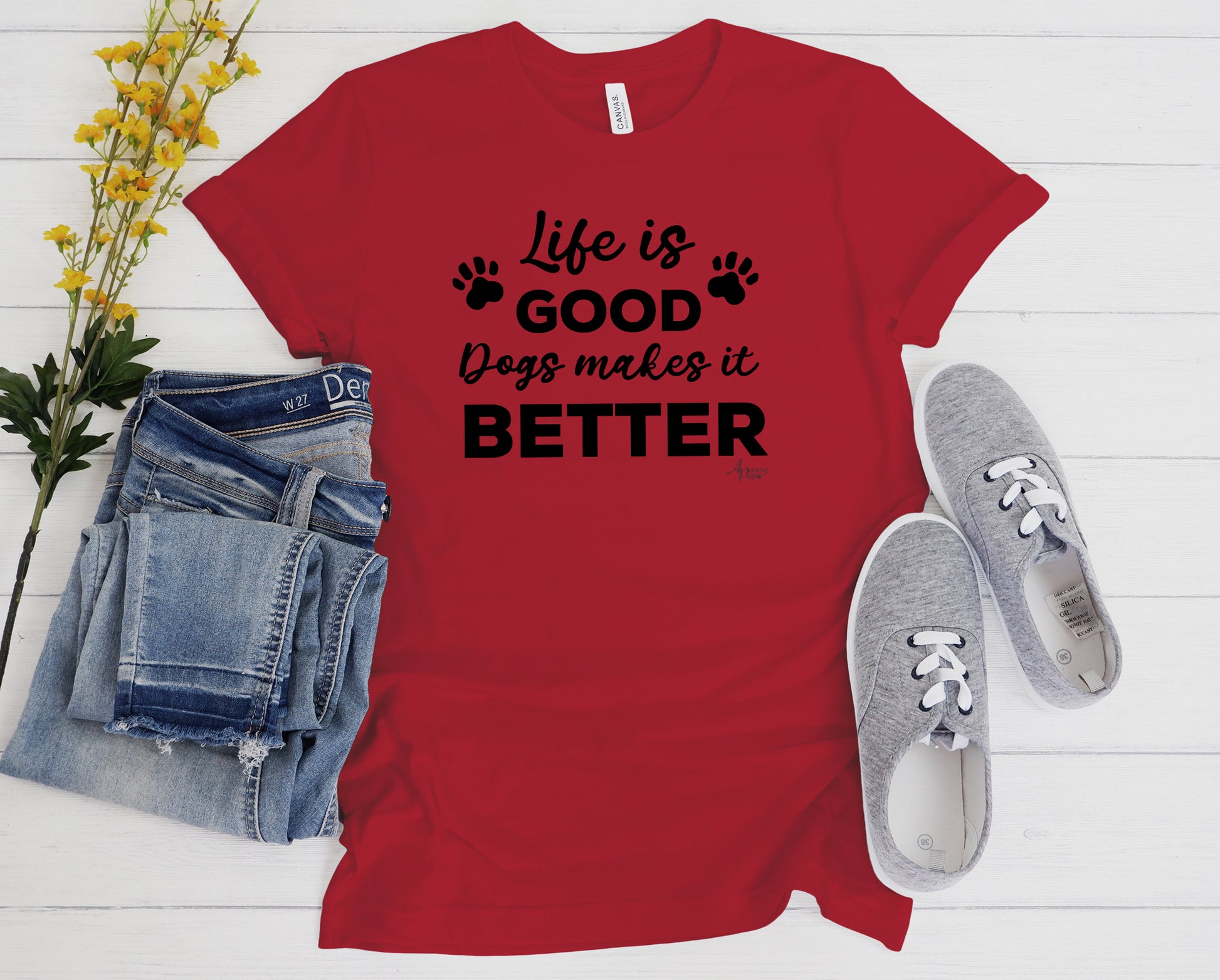 Life Is Good Dogs Make It Better Tee - Apawry Pup