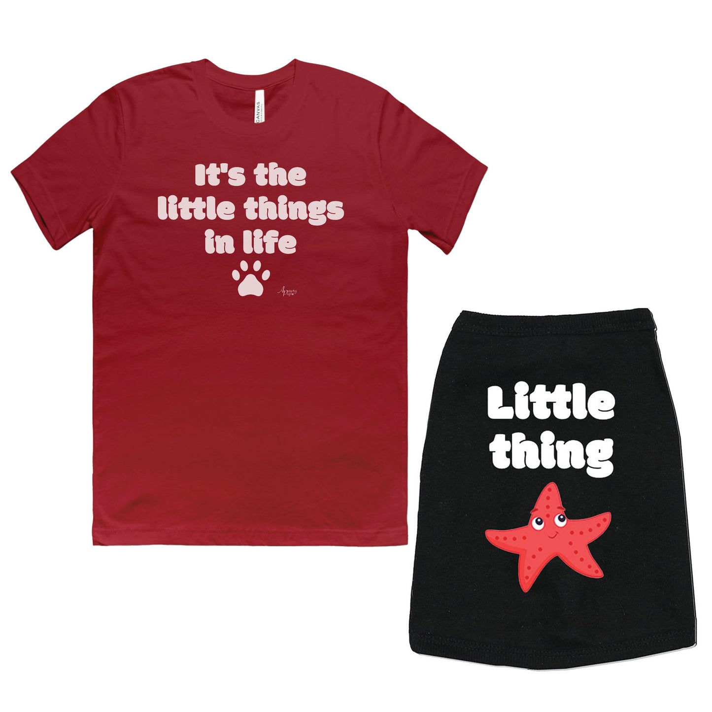 It's The Little Things In Life & Little Thing Matching Tee Set - Apawry Pup