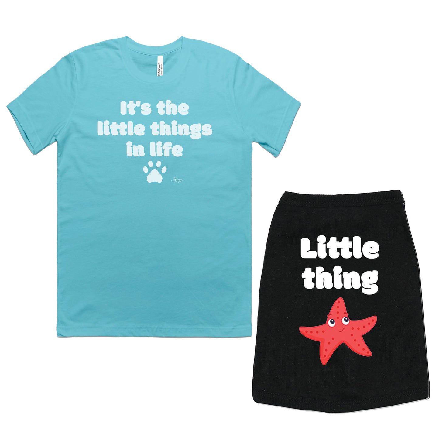 It's The Little Things In Life & Little Thing Matching Tee Set - Apawry Pup