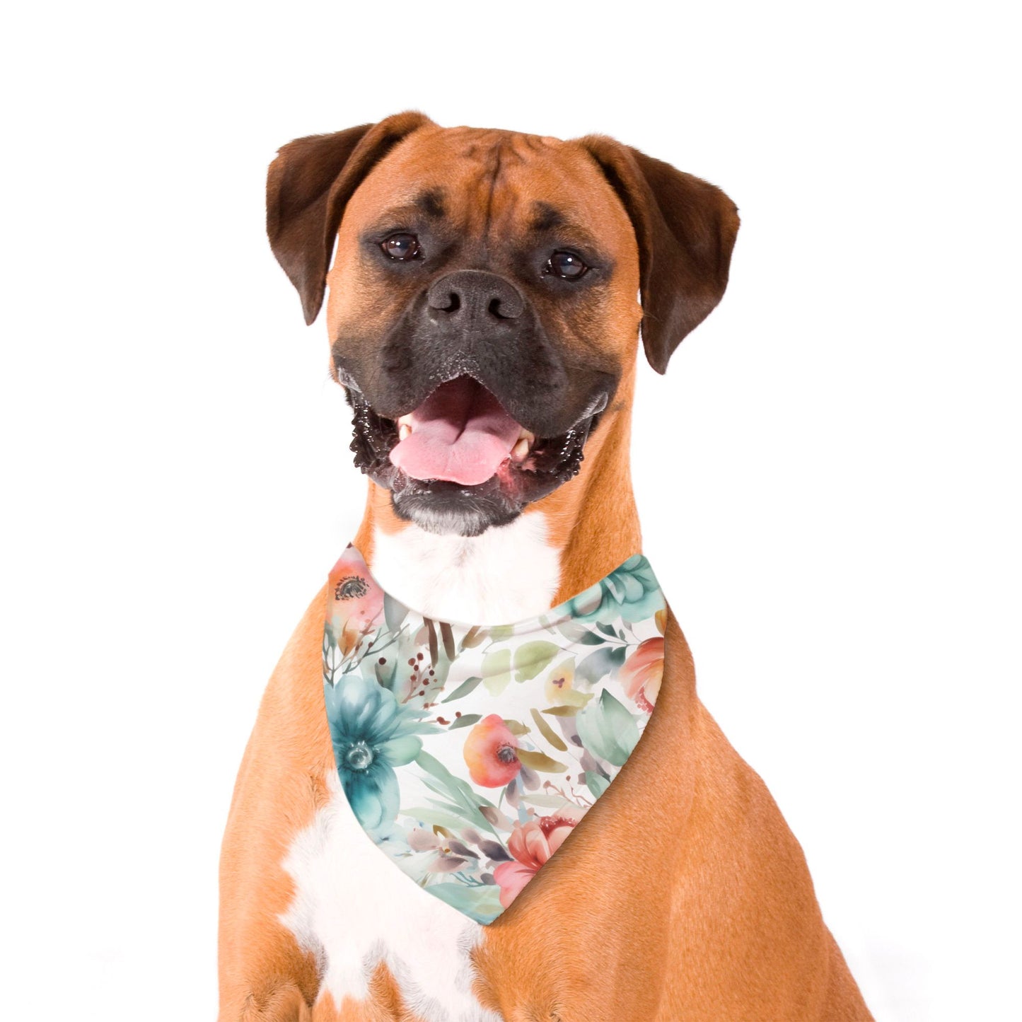 Floral Blues Watercolour Dog Bandana - Apawry Pup