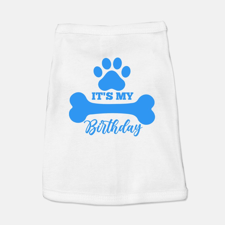 It's My Birthday Blue Bone Dog Shirt - Apawry Pup