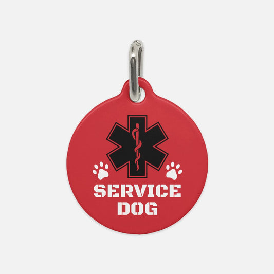 Red Black and White Service Dog Dog Tag - Apawry Pup