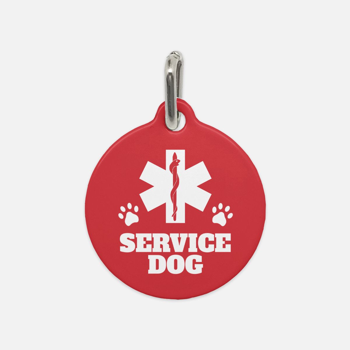 Red and White Service Dog Dog Tag - Apawry Pup