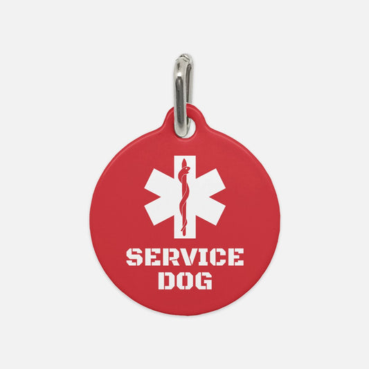 Red And White Service Dog Dog Tag - Apawry Pup