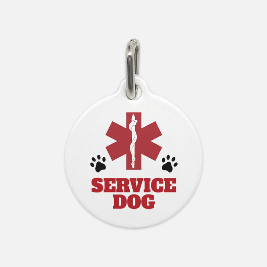 White Black and Red Service Dog Dog Tag - Apawry Pup