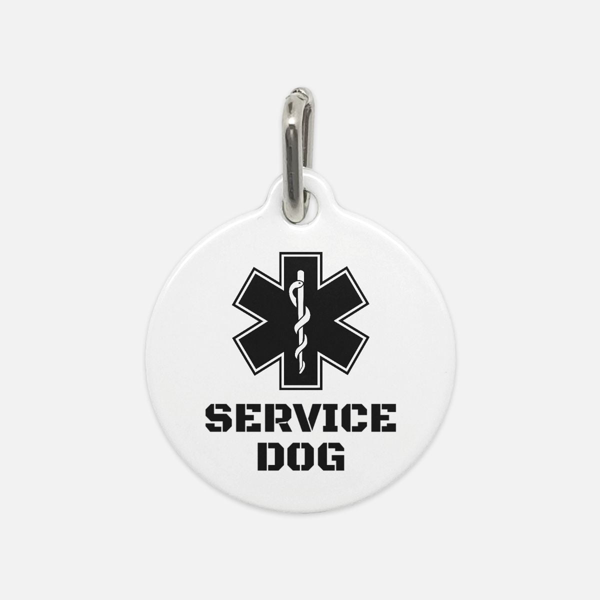 White and Black Service Dog Dog Tag - Apawry Pup