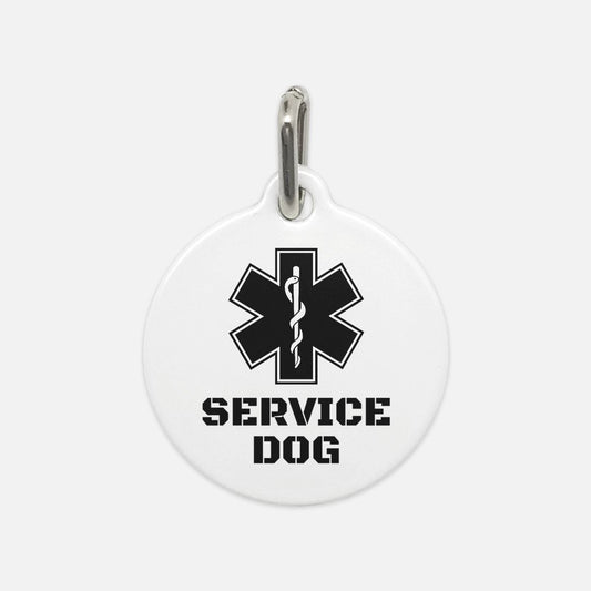 White and Black Service Dog Dog Tag - Apawry Pup