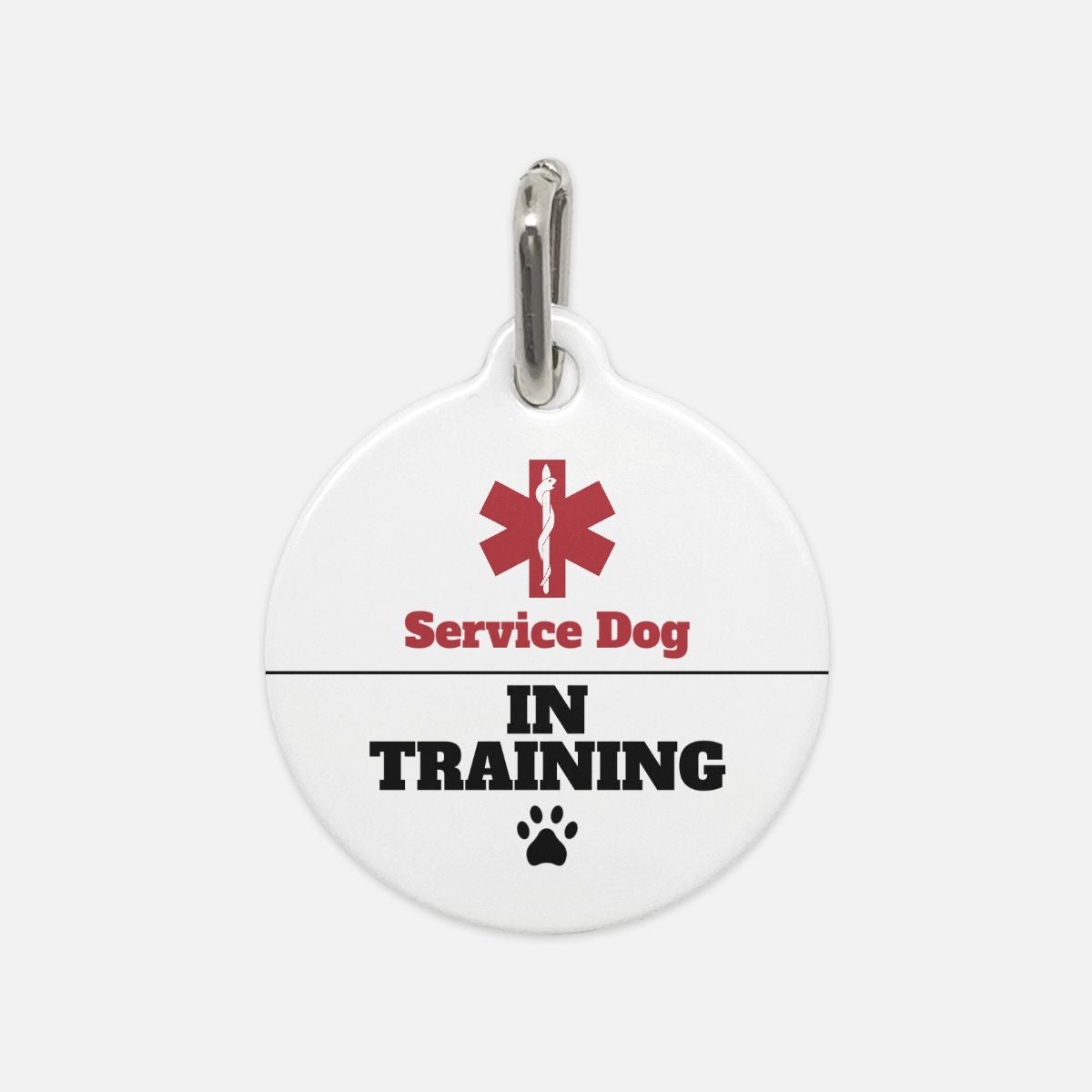 White Black and Red Service Dog In Training Dog Tag - Apawry Pup