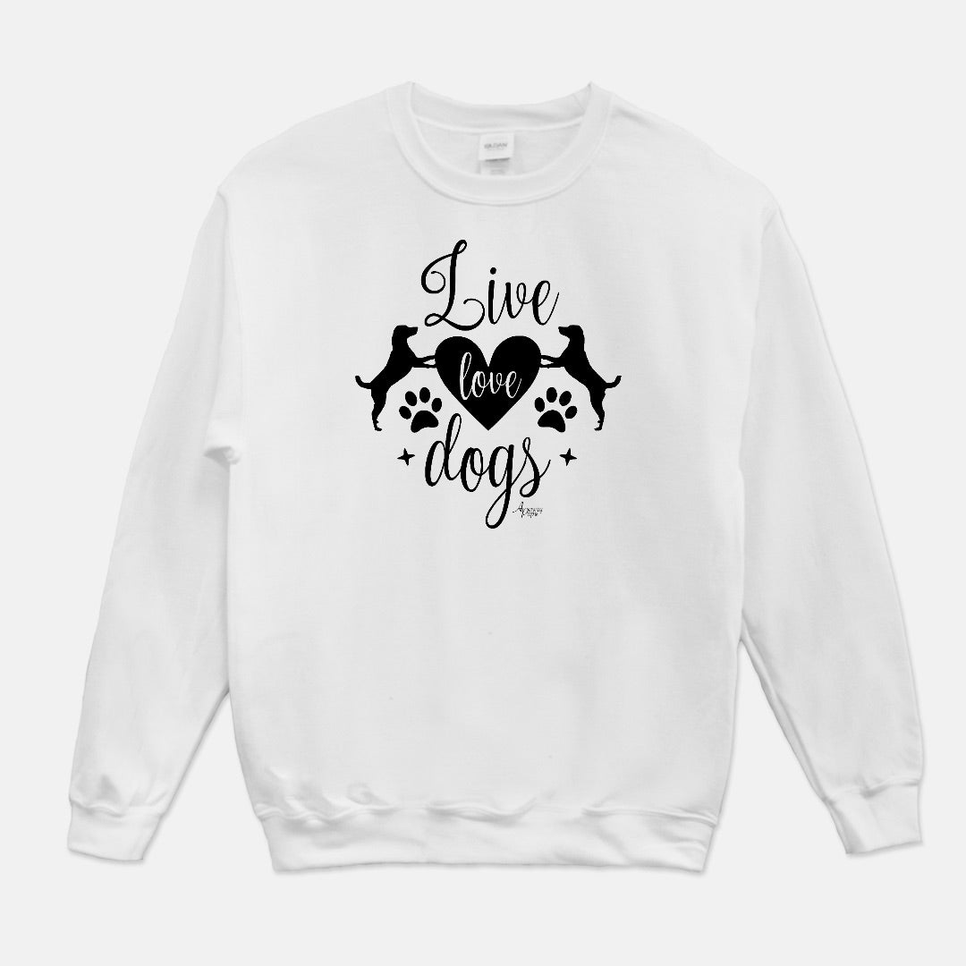 Live Love Dogs Crewneck Sweatshirt - Apawry Pup