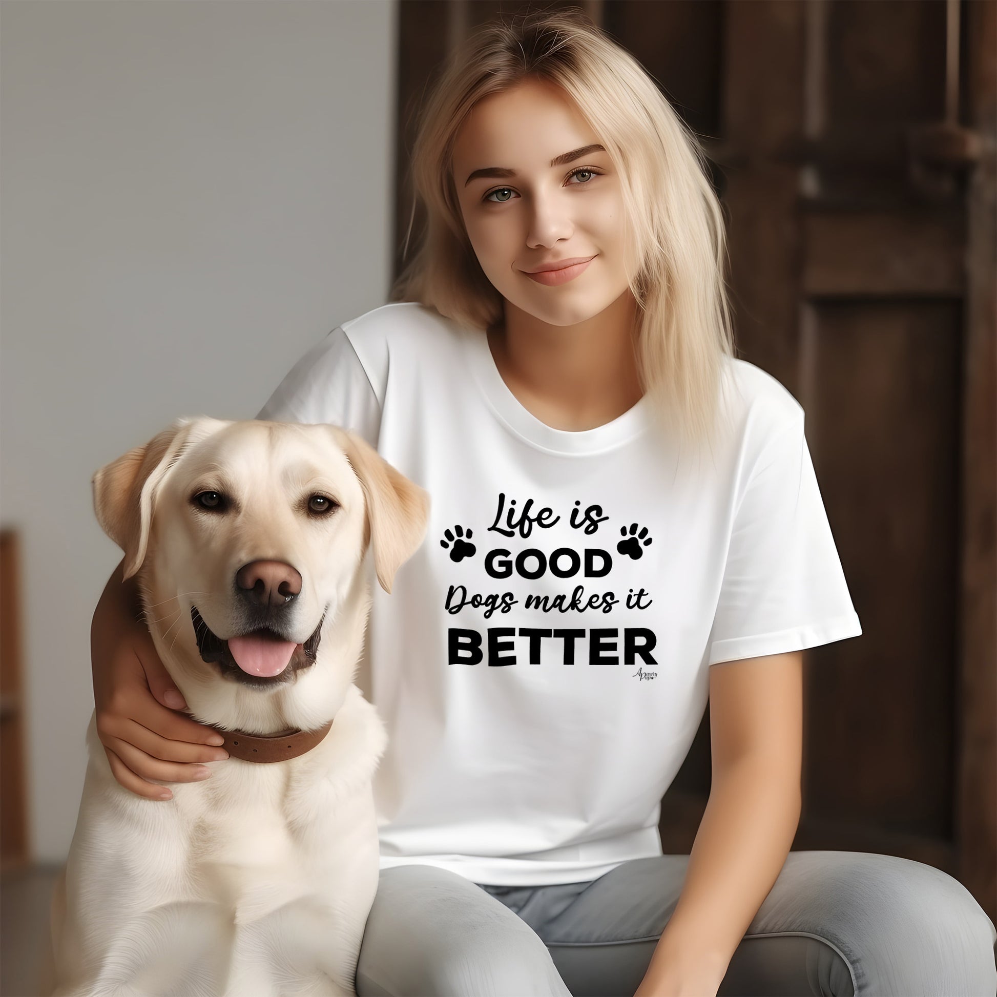 Life Is Good Dogs Make It Better Tee - Apawry Pup