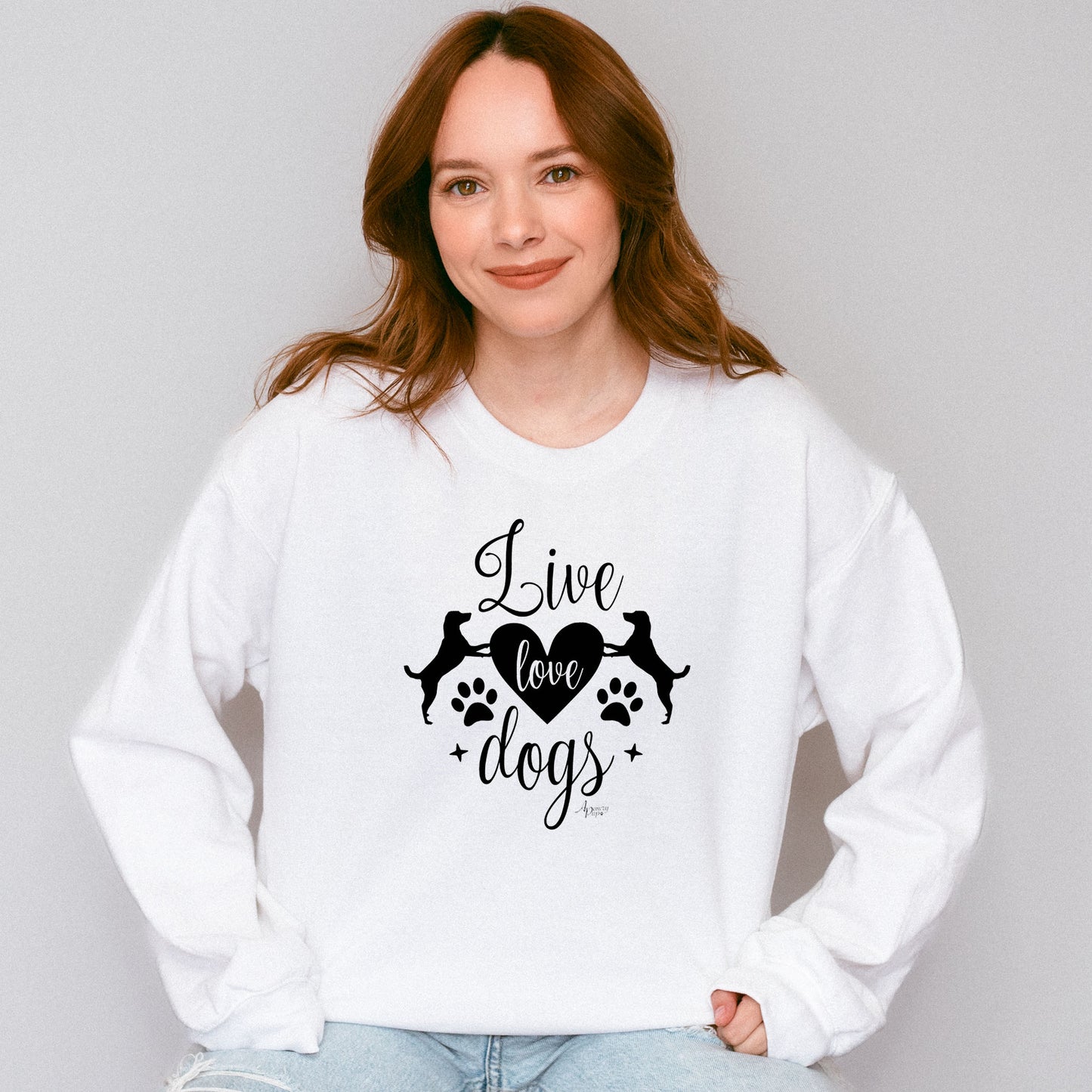 Live Love Dogs Crewneck Sweatshirt - Apawry Pup