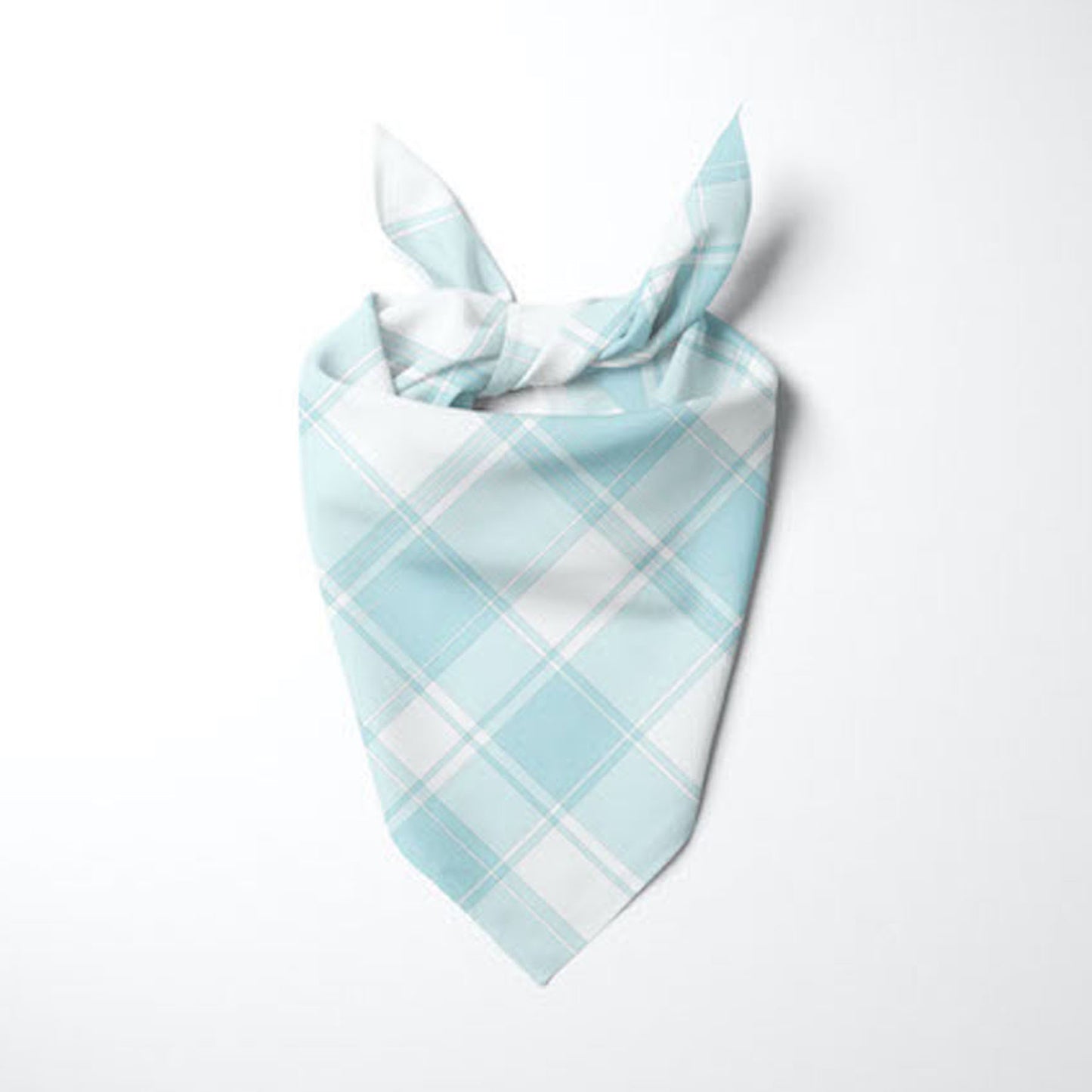 Baby Blue And White Plaid Dog Bandana - Apawry Pup