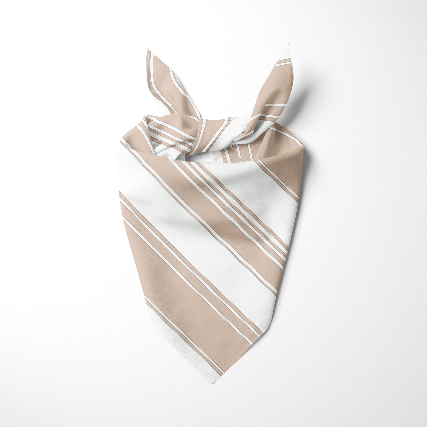 Beige and White Striped Dog Bandana - Apawry Pup