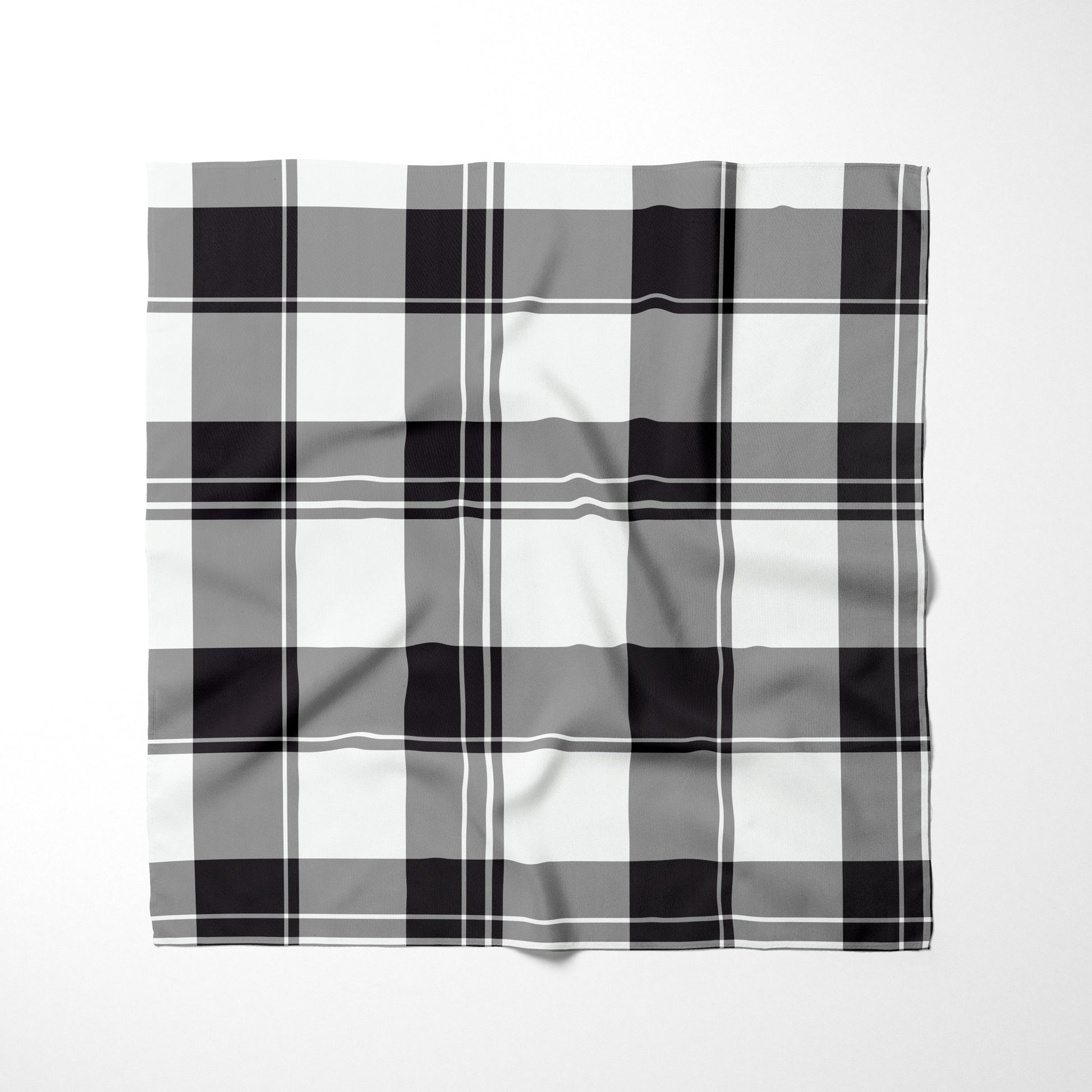 Black Grey And White Plaid Dog Bandana - Apawry Pup