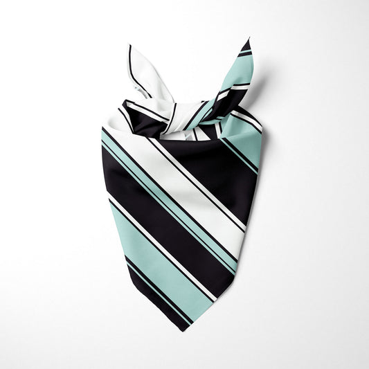 Black Mint And White Striped Dog Bandana - Apawry Pup