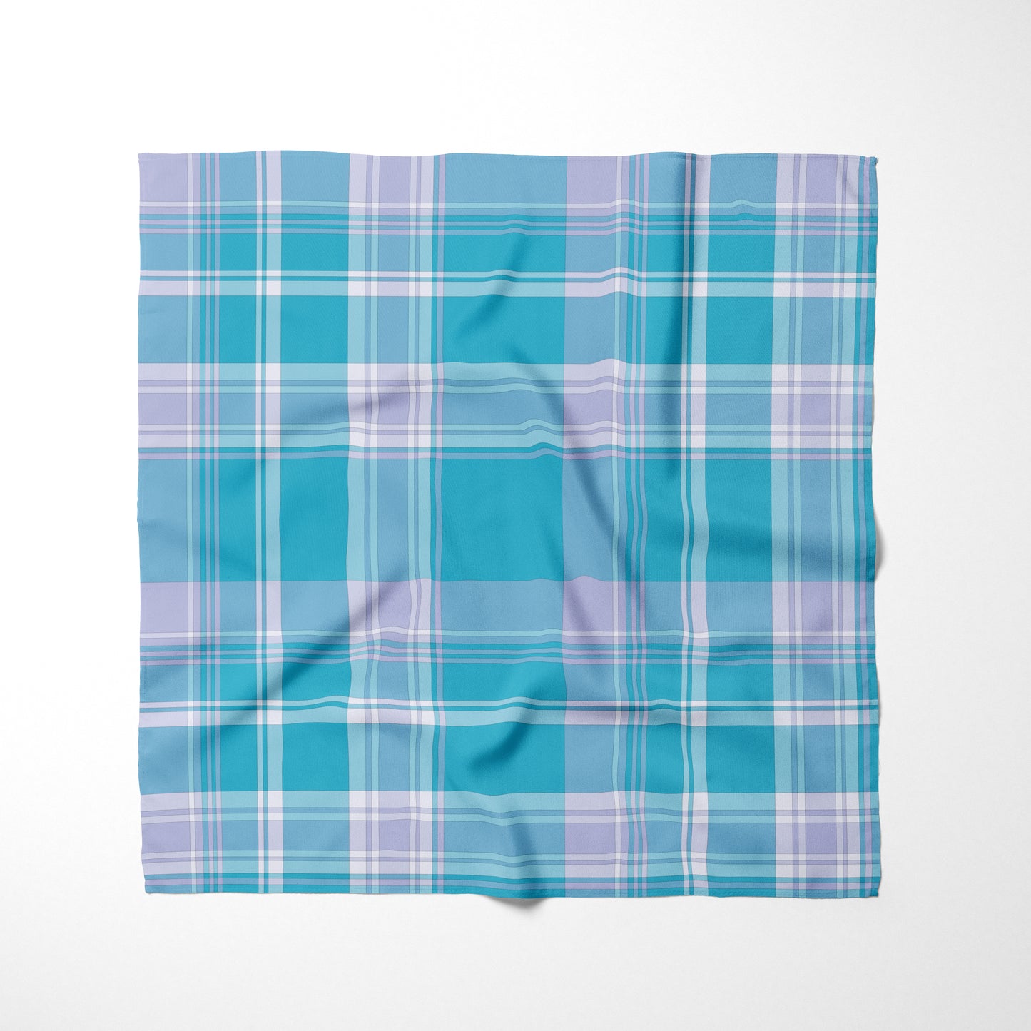 Blue Light Purple And White Plaid Dog Bandana - Apawry Pup