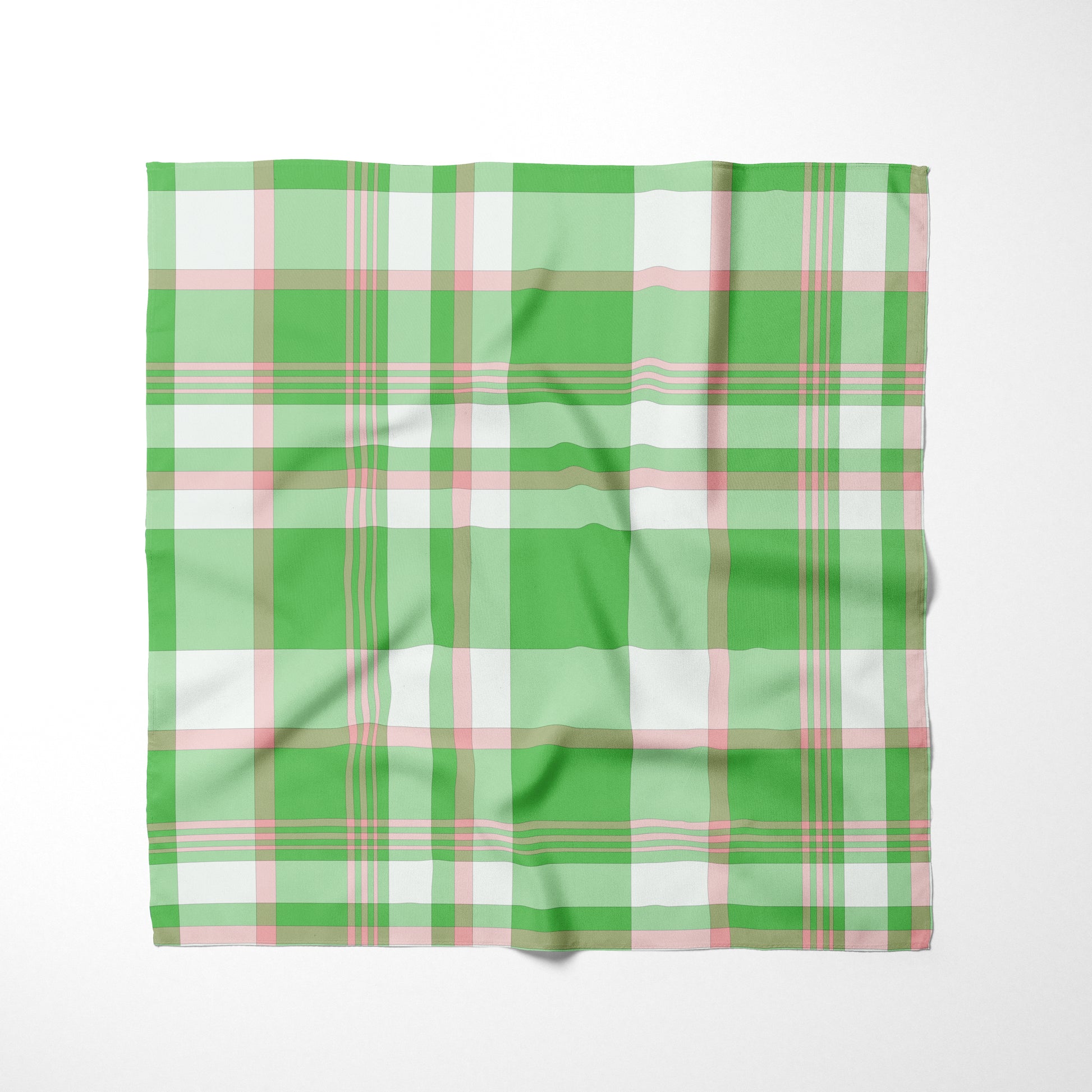 Bright Green Pink And White Plaid Dog Bandana - Apawry Pup