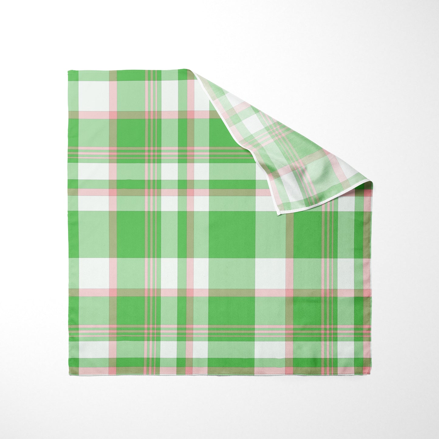Bright Green Pink And White Plaid Dog Bandana - Apawry Pup