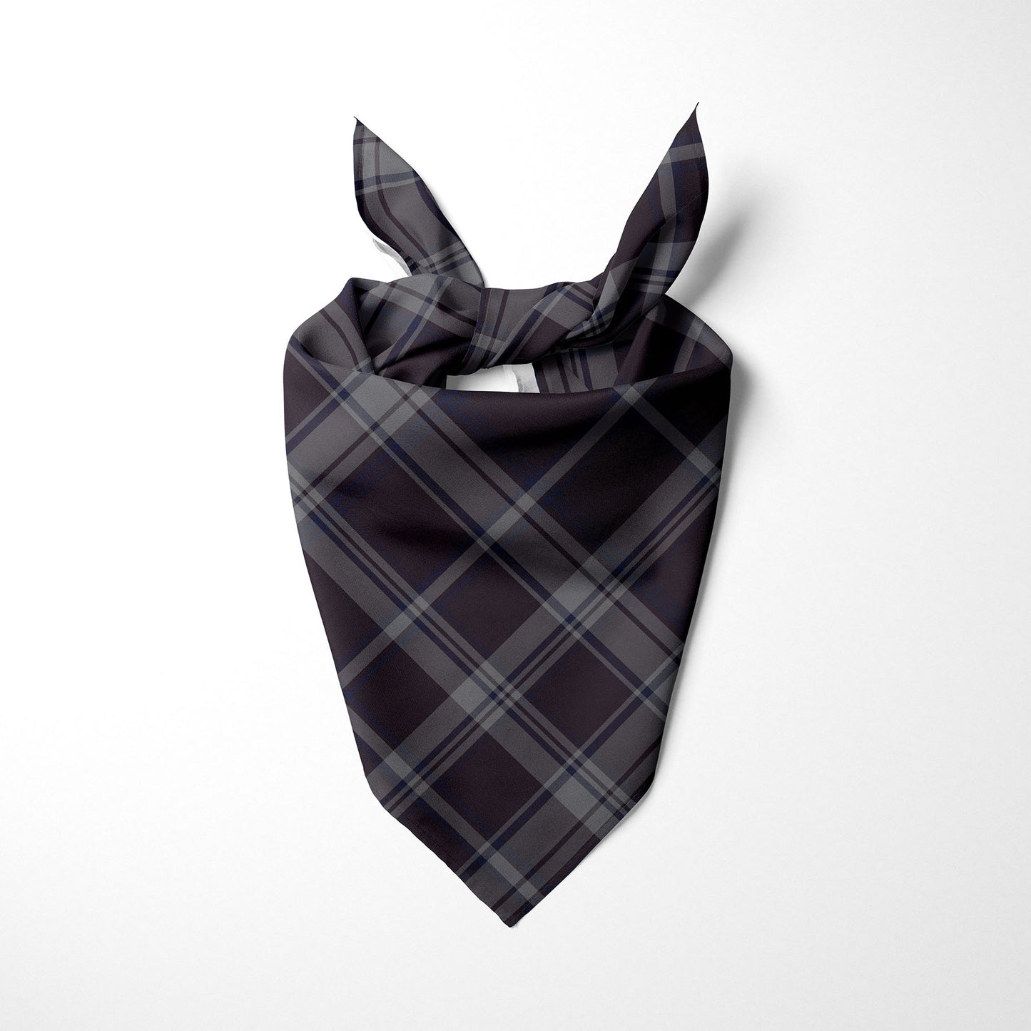 Burgandy Grey And Navy Blue Plaid Dog Bandana - Apawry Pup