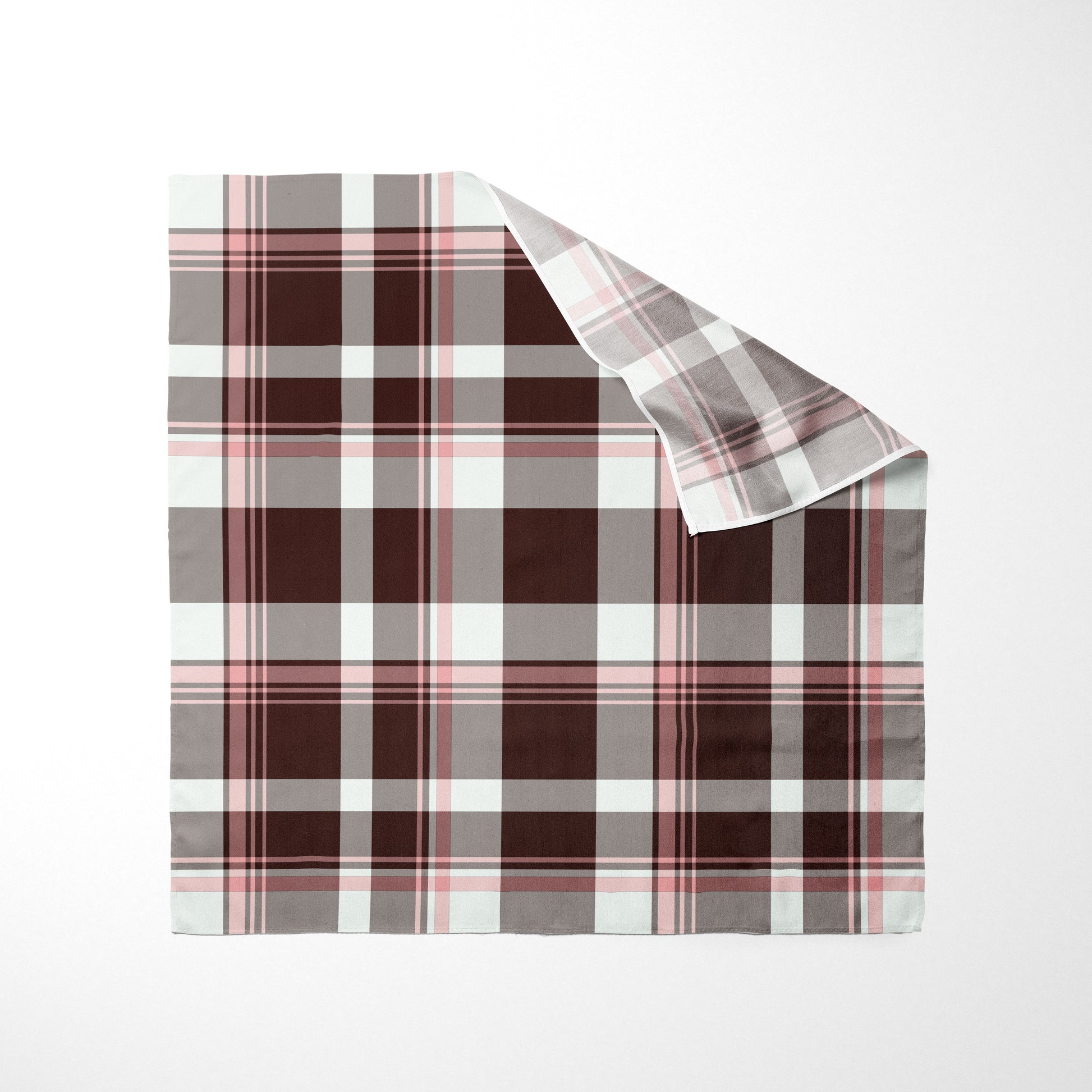 Burgandy White And Pink Plaid Dog Bandana - Apawry Pup