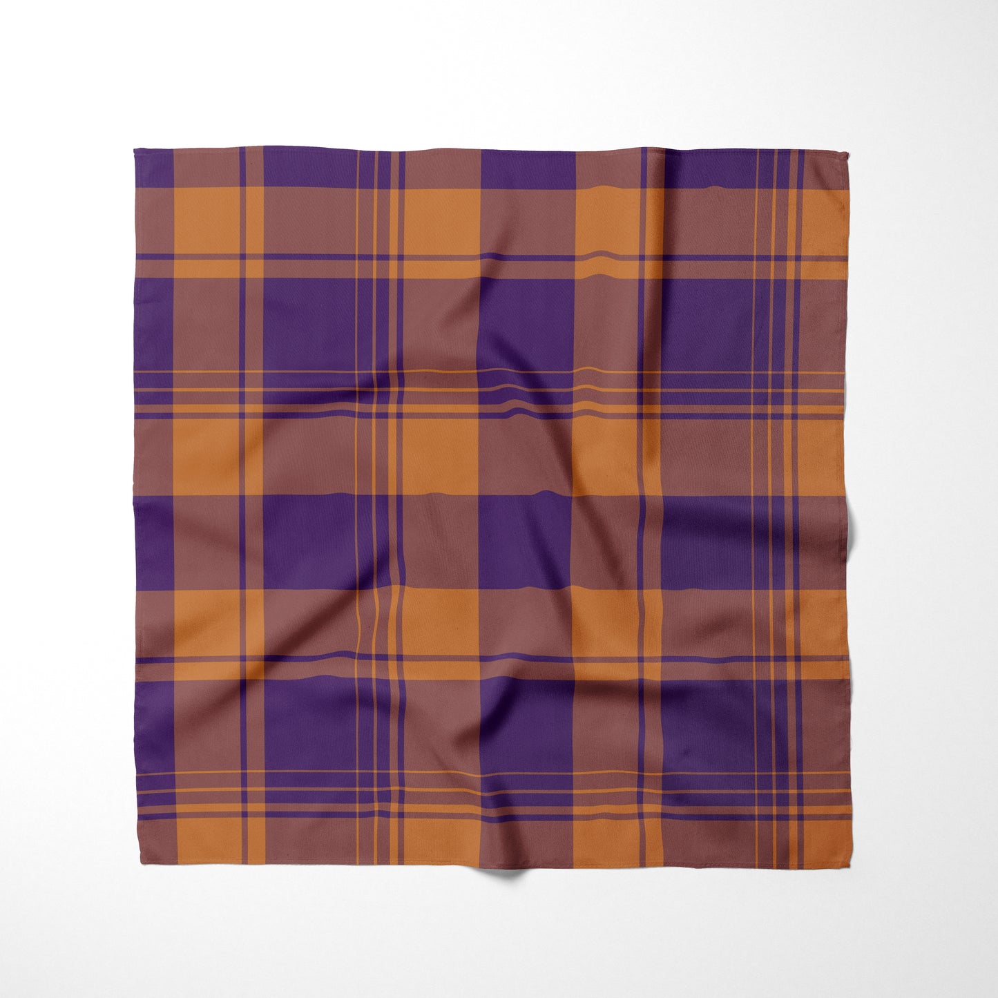 Burnt Orange And Royal Purple Plaid Dog Bandana - Apawry Pup