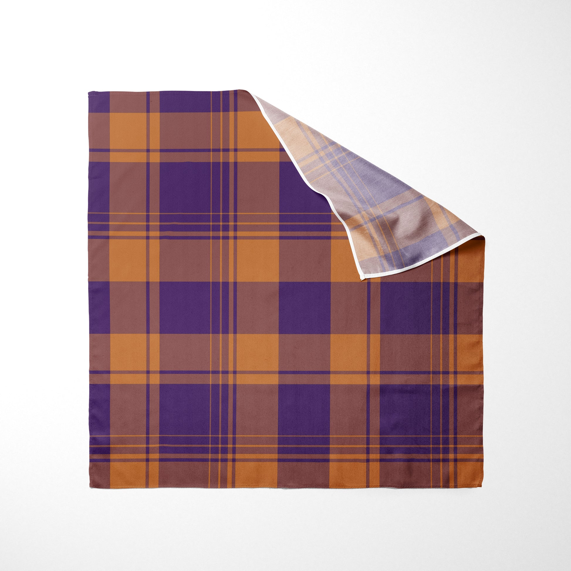Burnt Orange And Royal Purple Plaid Dog Bandana - Apawry Pup