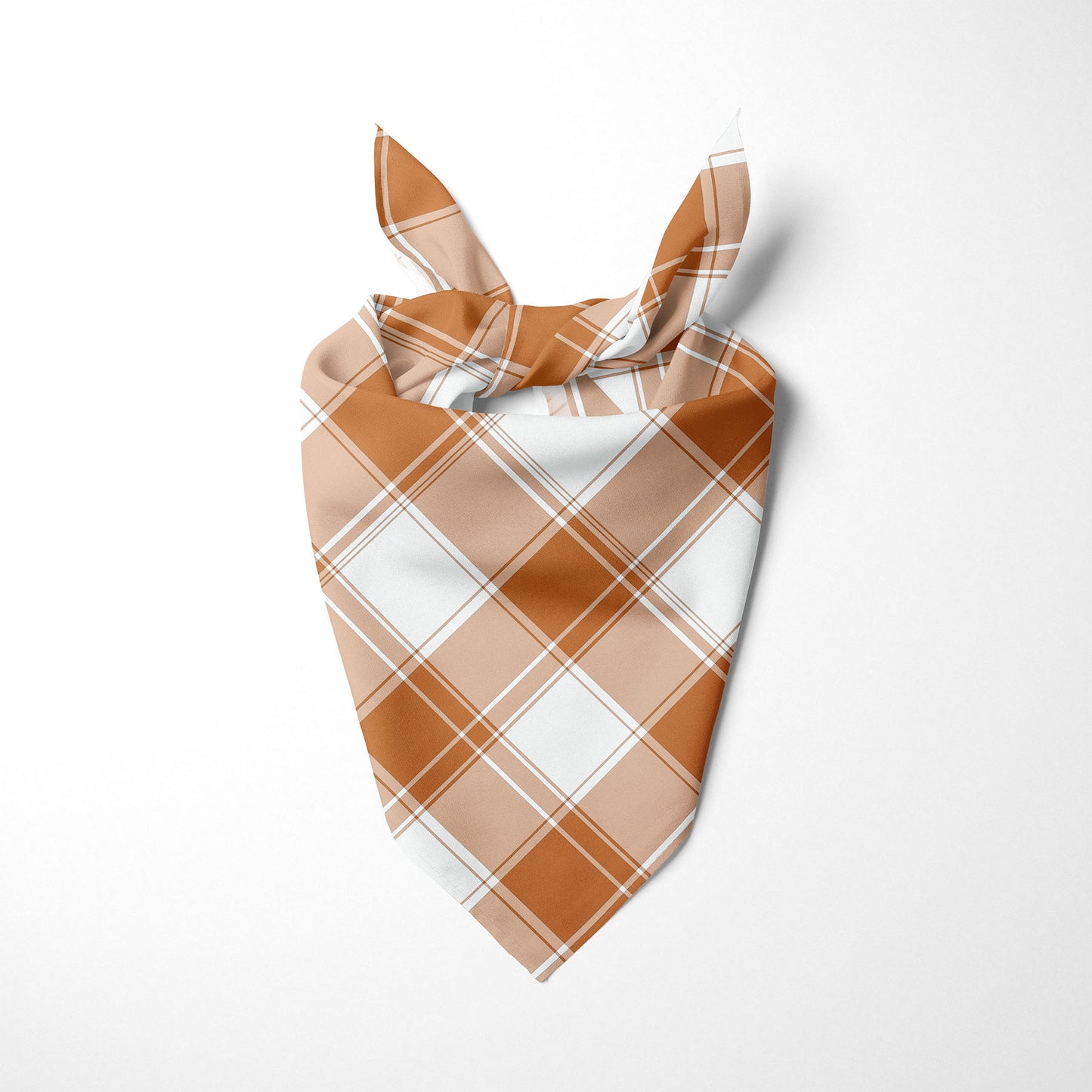 Burnt Orange And White Plaid Dog Bandana - Apawry Pup