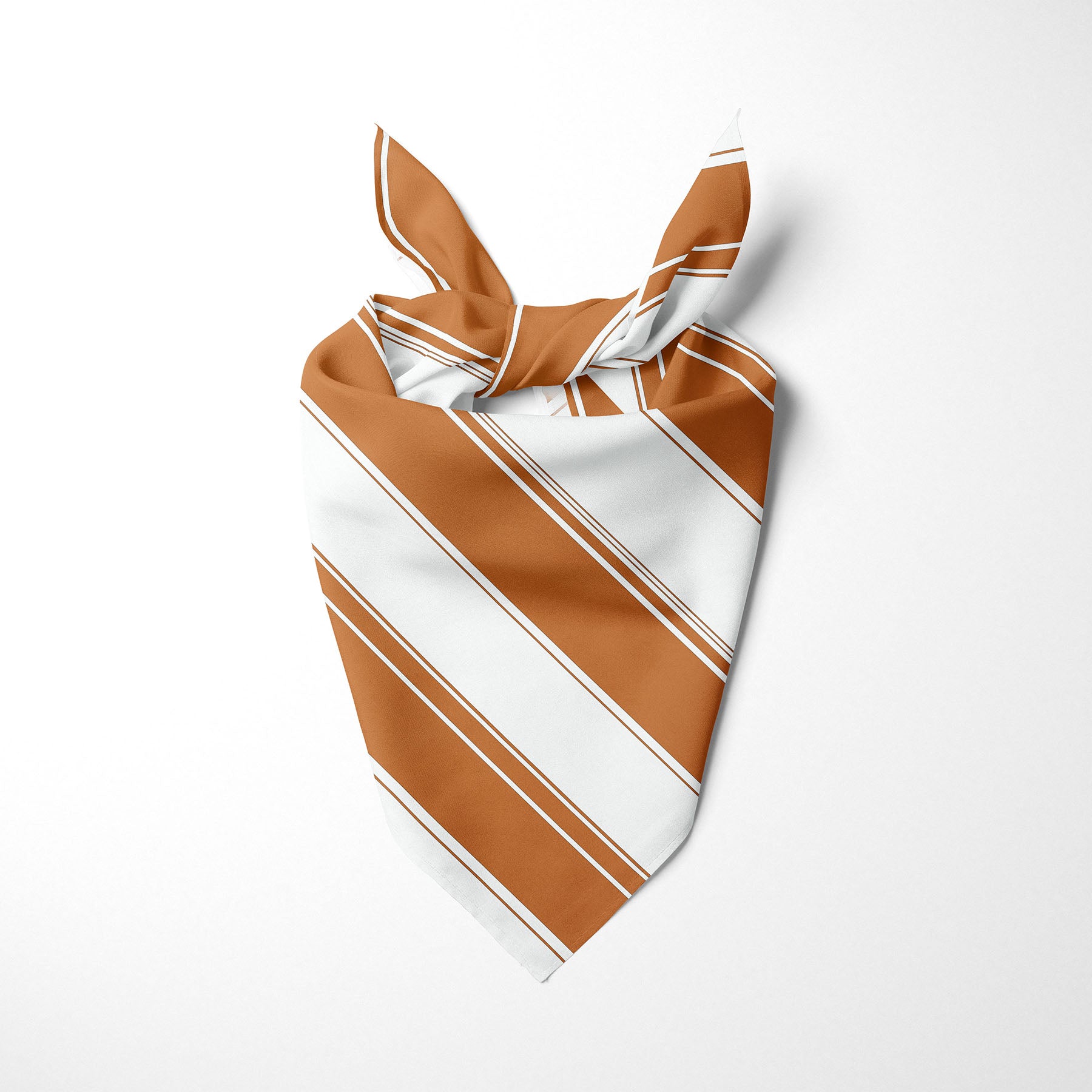 Burnt Orange and White Striped Dog Bandana - Apawry Pup